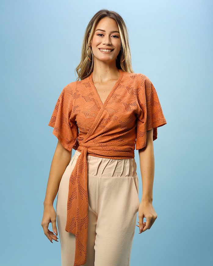 Blusa transpassada Clearance