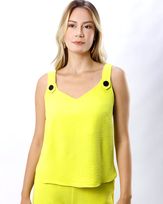 Regata-Tecido-Texturizado-Alca-com-Botoes-Amarelo-Alegria