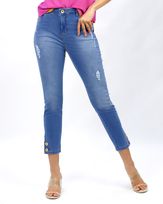 Calca-Jeans-Skinny-com-Botoes-Na-Perna-Azul