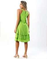Vestido-Tecido-Fio-Metalic-Decote-Trancado-Verde-Luz