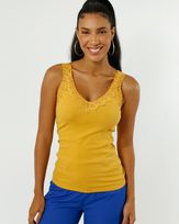 Blusa-Malha-Canelada-Decote-com-Renda-Amarelo-Mostarda