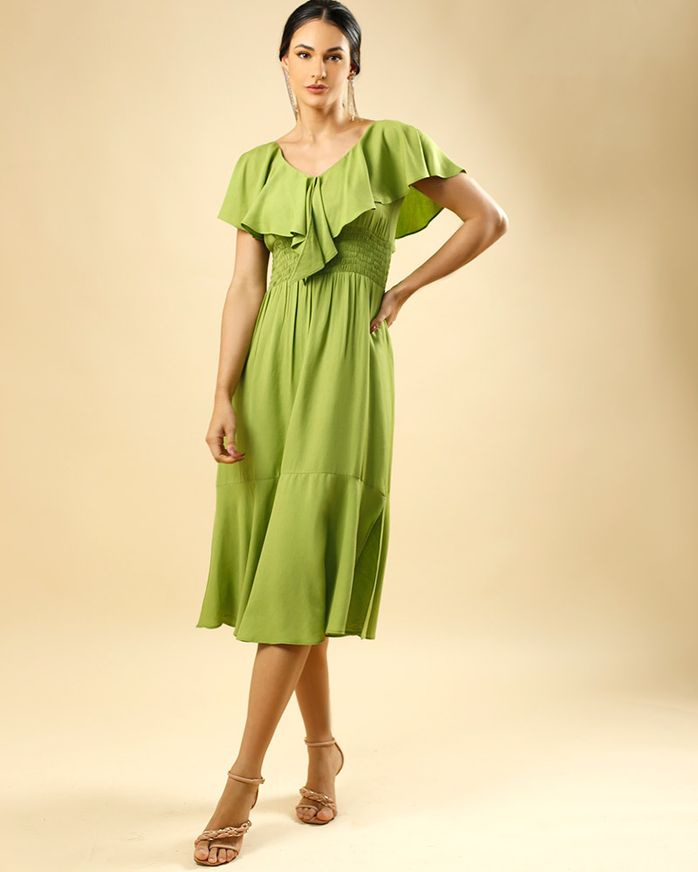 Vestido-Visco-Linho-Decote-com-Babados-Verde-Alecrim