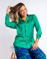 Camisa-Tecido-Acetinado-Manga-Longa-Verde