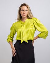 Camisa-Cetim-Jacquard-Gola-Gravata-Verde-Lima