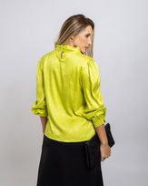 Camisa-Cetim-Jacquard-Gola-Gravata-Verde-Lima
