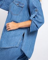 Camisa-Jeans-Botoes-Tartaruga-Azul