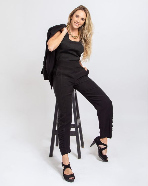 Calca-Reta-Alfaiataria-Twill-Lateral-com-Pregas-Preto