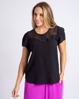 Blusa-Crepe-Textura-Quadriculado-Detalhe-Tela-Preto