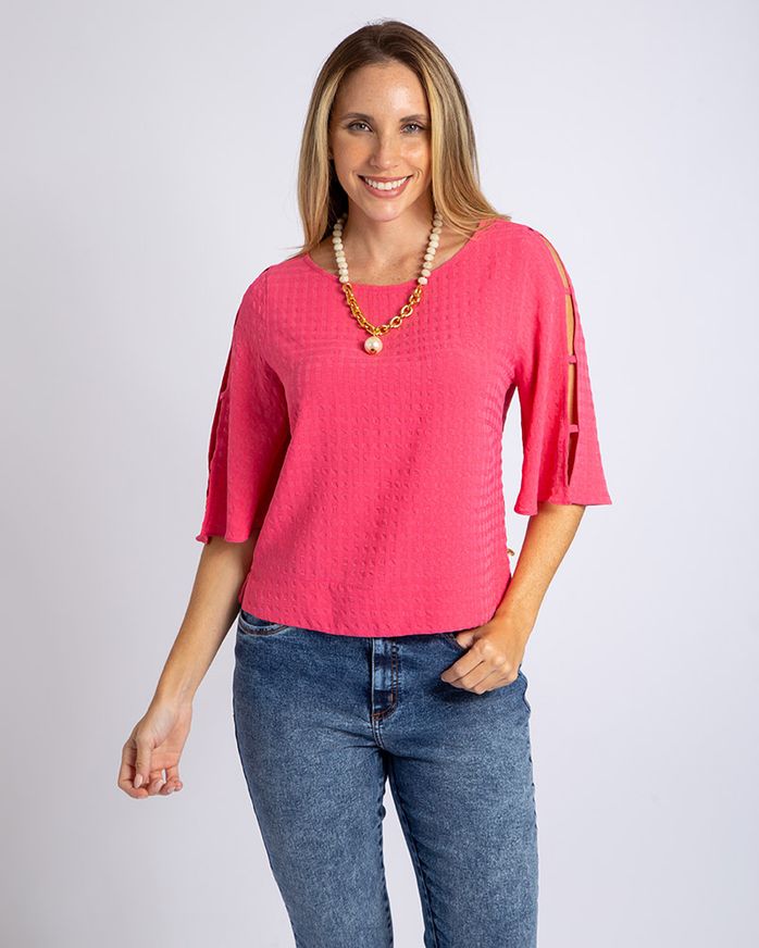 Blusa-Cropped-Tecido-Textura-Mangas-Vazadas-Rosa-