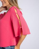 Blusa-Cropped-Tecido-Textura-Mangas-Vazadas-Rosa-