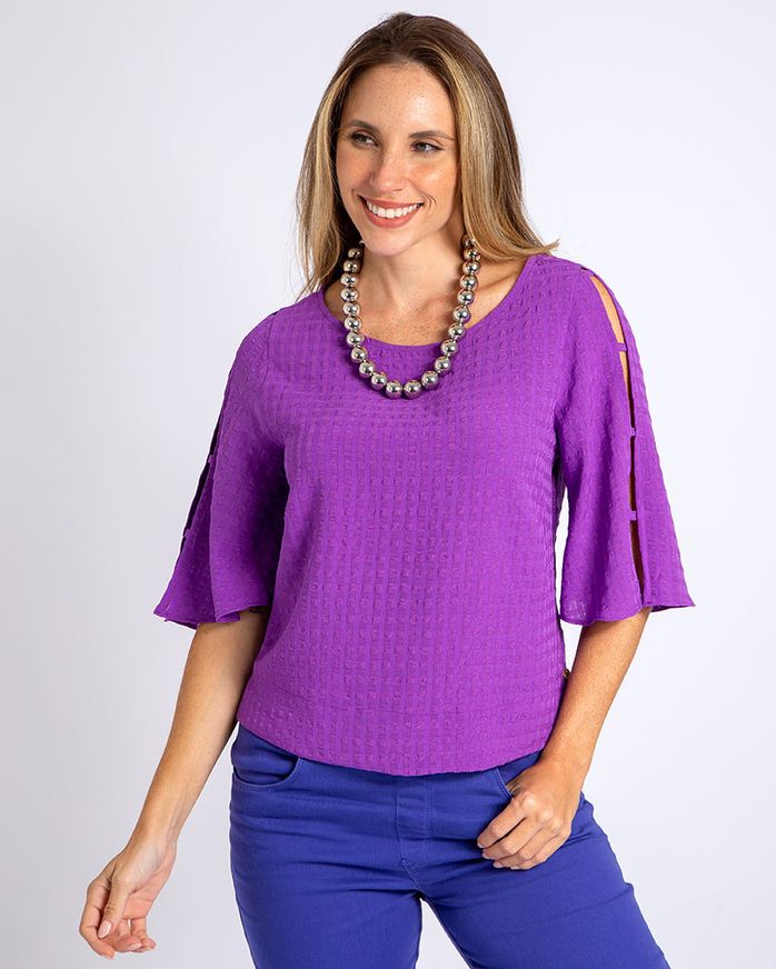 Blusa-Cropped-Tecido-Textura-Mangas-Vazadas-Roxo