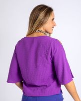 Blusa-Cropped-Tecido-Textura-Mangas-Vazadas-Roxo