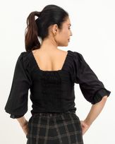 Blusa-Cropped-Frente-Linho-Xadrez-Color-com-Regulagem-Preto