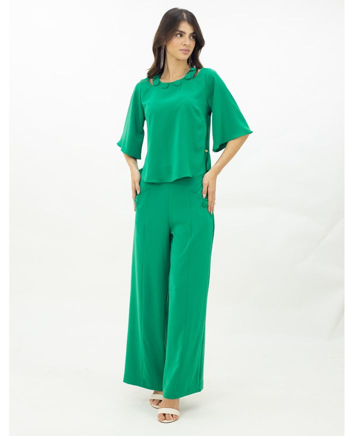 Blusa-Alfaiataria-Decote-com-Botoes-Cobertos-Verde