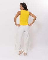 Blusa-Tricot-Decote-Quadrado-Amarelo-