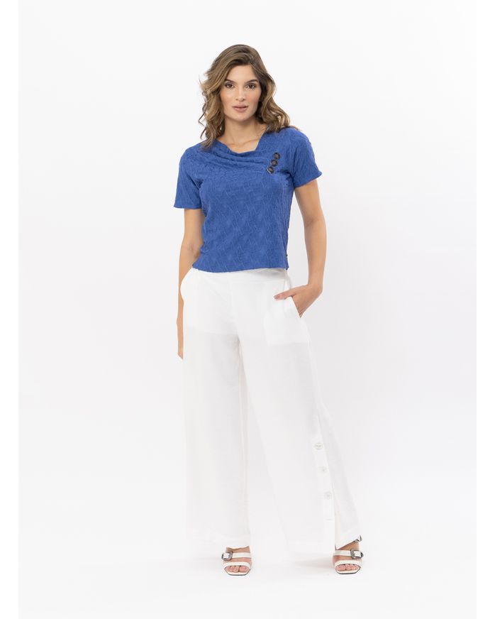 Blusa-Malha-Relevo-Decote-Assimetrico-Botoes-Tartaruga-Azul