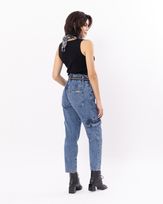 Calca-Clochard-Jeans-Marmorizada-Cargo-Azul