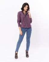Camisa-Tricoline-Xadrez-Mangas-Franzidas-Cereja