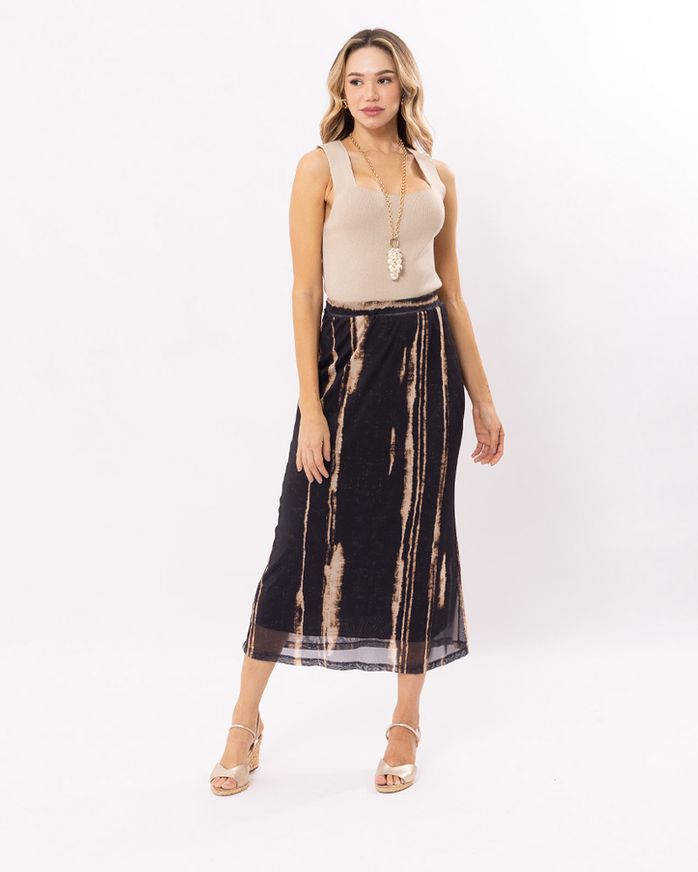 Saia-Longa-Tule-Estampa-Imaginaria-Preto