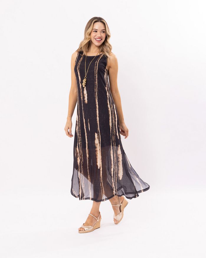 Vestido-Longo-Tule-Estampa-Imaginario-Preto