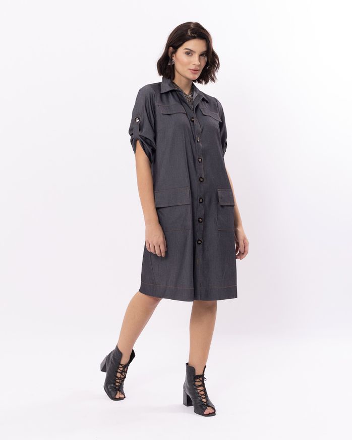 Chemise-Jeans-Leve-Bolsos-Utilitarios-com-Faixa-Preto-