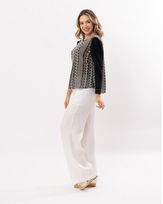 Blusa-Chiffon-Bordado-Mangas-Malha-Preto