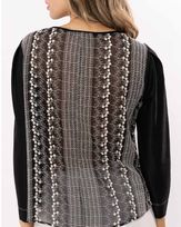 Blusa-Chiffon-Bordado-Mangas-Malha-Preto