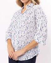 Camisa-Tecido-Algodao-Estampado-com-Pregas-Azul