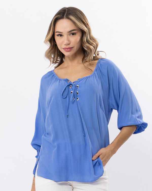 Blusa-Viscose-Ombro-a-Ombro-Decote-Trancado-Azul