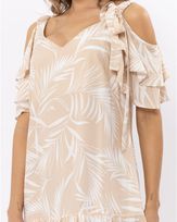 Vestido-Viscose-Estampada-Mangas-Babados-Duplo-Caqui-