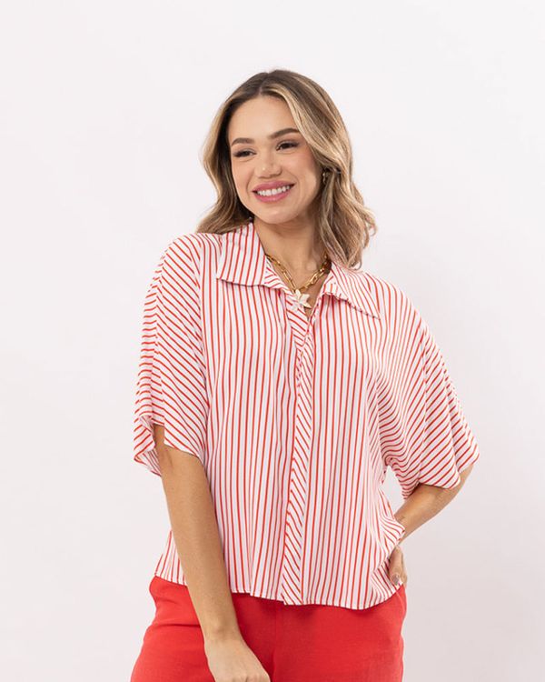 Camisa-Viscose-Listras-Manga-Kimono-Vermelho