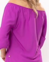 Blusa-Tecido-Decote-Ombro-a-Ombro-Mangas-Balone-Orquidea