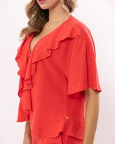 Blusa-Viscose-de-Linho-Frente-Babados-e-Botoes-Cobertos-Vermelho