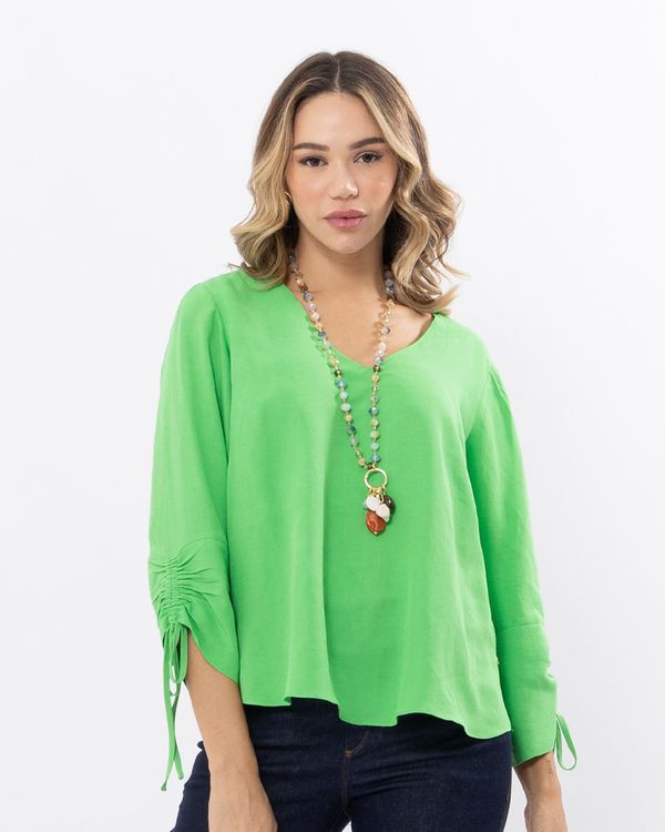 Blusa-Viscose-de-Linho-Punho-com-Regulagem-Verde-Luz-