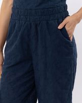 Calca-Pantalona-Laise-Bordada-Cos-de-Elastico-Marinho