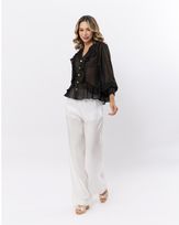 Blusa-Chiffon-Riscas-Metalizadas-com-Babados-Preto