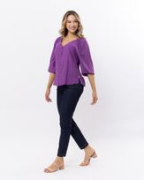Blusa-Viscose-Decote-V-Botoes-Cobertos-Orquidea