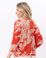 Blusa-Bolha-Malha-Estampada-Decote-V-Vermelho