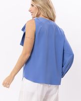 Blusa-Tecido-Manga-Unica-e-Alca-Laco-Azul