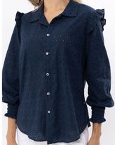 Camisa-Laise-Bordado-Floral-Botoes-Madreperolas-Marinho