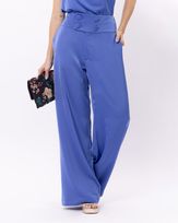 Calca-Pantalona-Alfaiataria-Acetinada-Botoes-Cobertos-Azul-