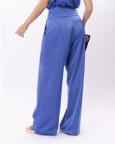 Calca-Pantalona-Alfaiataria-Acetinada-Botoes-Cobertos-Azul-