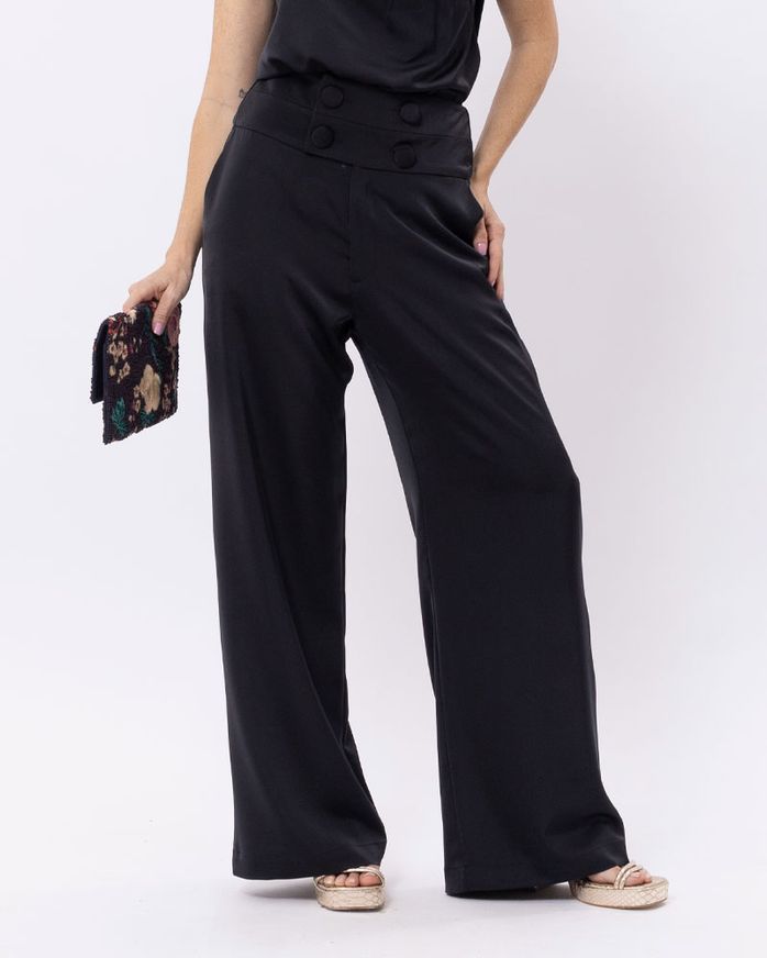 Calca-Pantalona-Alfaiataria-Acetinada-Botoes-Cobertos-Preto