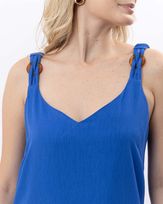Vestido-Mullet-Textura-Linho-Alcas-Trancadas-Argolas-Resinas-Azul