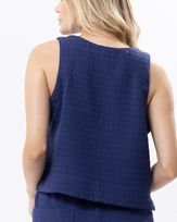 Blusa-Cavada-Cropped-Crepe-Textura-Quadrados-Azul-