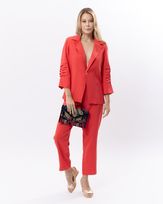 Blazer-Viscose-Alfaiataria-Mangas-com-Pregas-Vermelho
