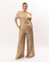 Blusa-Tecido-Lame-Manga-Curta-Dourado