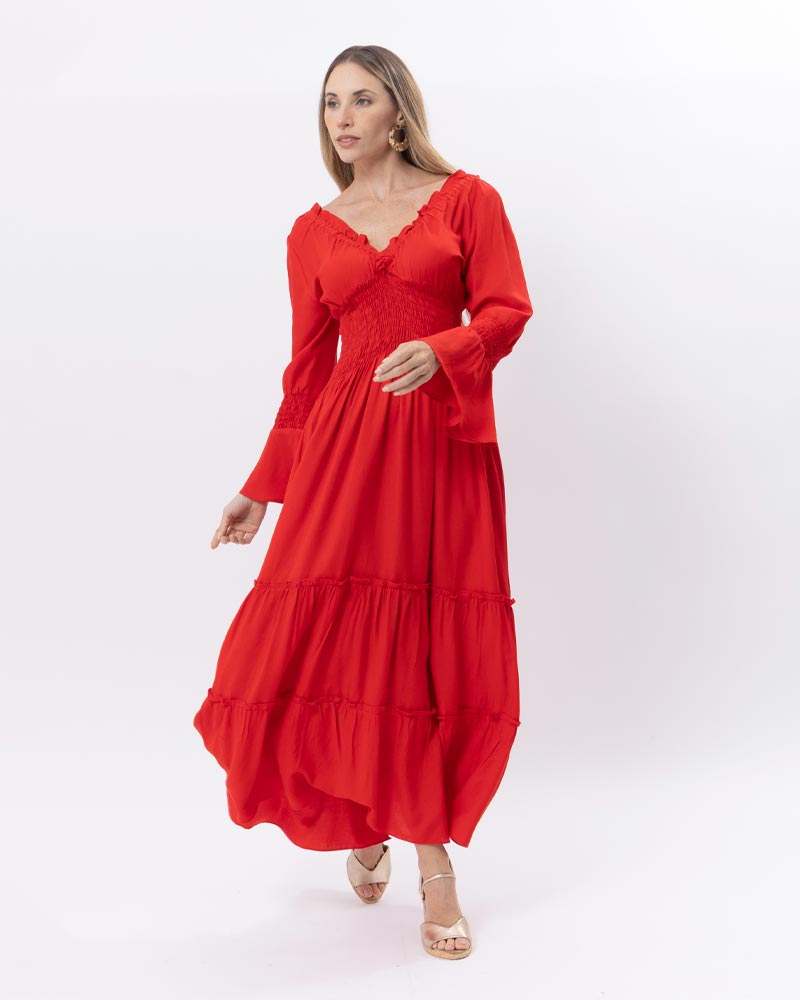 Decote Transpassado Vestido Transpassado De Viscose Vestido Longo