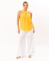 Blusa-Cavada-Viscose-Decote-Franzido-Amarelo