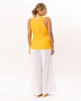 Blusa-Cavada-Viscose-Decote-Franzido-Amarelo